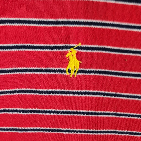 Polo Ralph Lauren Polo Shirt Men's Small Red Striped Short Sleeve - Picture 3 of 9
